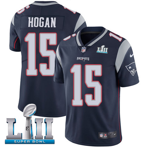 Nike Patriots #15 Chris Hogan Navy Blue Team Color Super Bowl LII Men's Stitched NFL Vapor Untouchable Limited Jersey - Click Image to Close